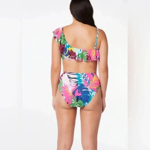 Bleu Rod Beattie On A Brighter Note Ruffle One Shoulder Top Sz 6 Bottom Sz 8 - Picture 5 of 10